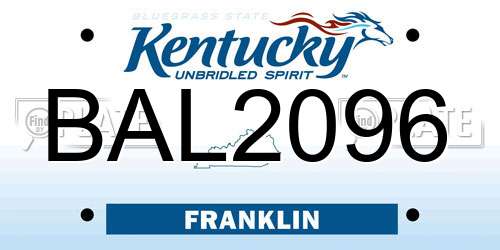 BAL2096 Kentucky License Plate