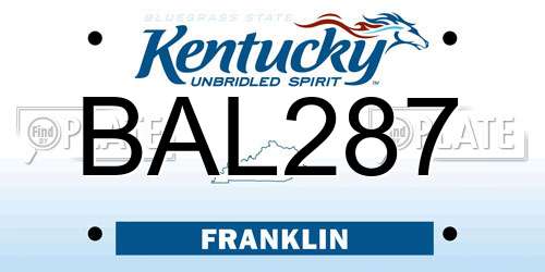 BAL287 Kentucky License Plate