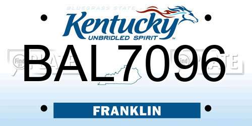 BAL7096 Kentucky License Plate