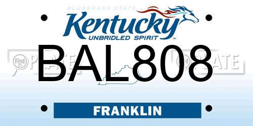 BAL808 Kentucky License Plate