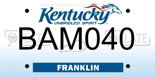 BAM040 Kentucky License Plate