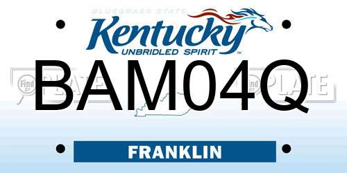 BAM04Q Kentucky License Plate