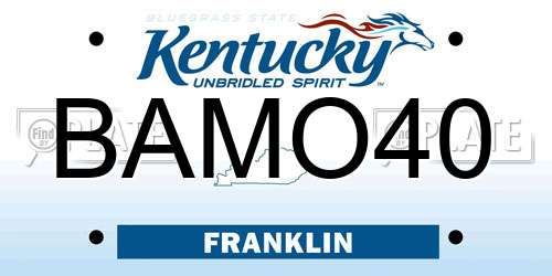 BAMO40 Kentucky License Plate