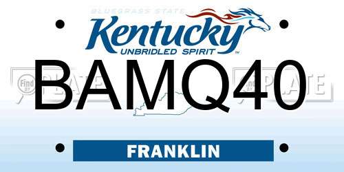 BAMQ40 Kentucky License Plate
