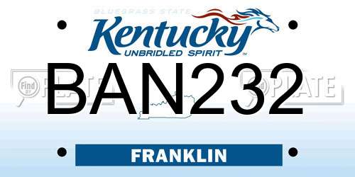 BAN232 Kentucky License Plate
