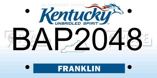 BAP2048 Kentucky License Plate