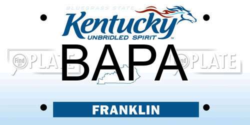 BAPA Kentucky License Plate