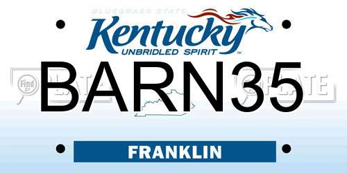 BARN35 Kentucky License Plate