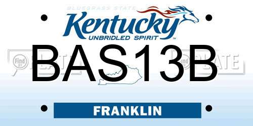 BAS13B Kentucky License Plate