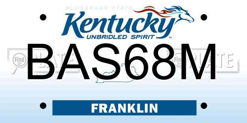 BAS68M Kentucky License Plate