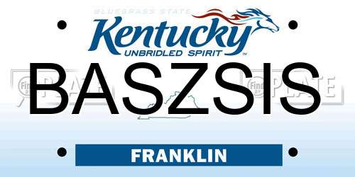 BASZSIS Kentucky License Plate