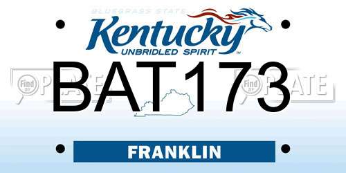 BAT173 Kentucky License Plate