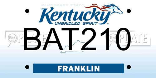 BAT210 Kentucky License Plate