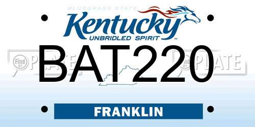 BAT220 Kentucky License Plate