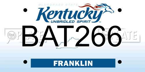 BAT266 Kentucky License Plate
