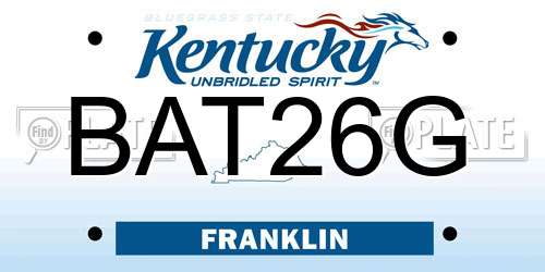 BAT26G Kentucky License Plate