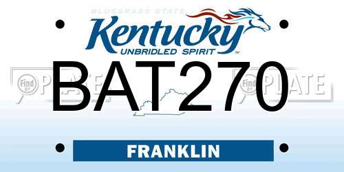 BAT270 Kentucky License Plate
