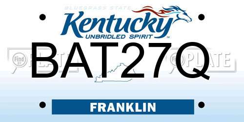 BAT27Q Kentucky License Plate