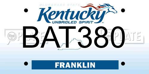 BAT380 Kentucky License Plate