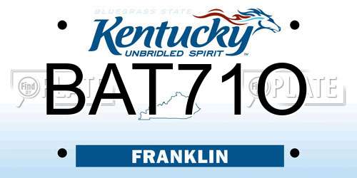 BAT71O Kentucky License Plate
