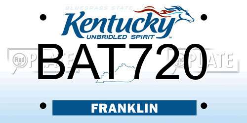 BAT720 Kentucky License Plate
