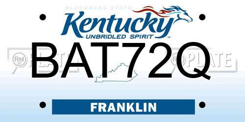 BAT72Q Kentucky License Plate