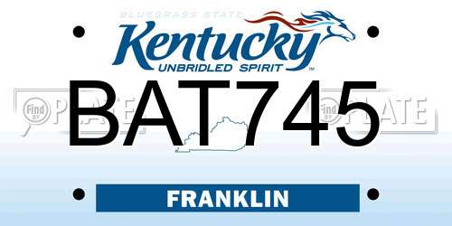 BAT745 Kentucky License Plate