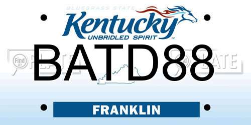 BATD88 Kentucky License Plate