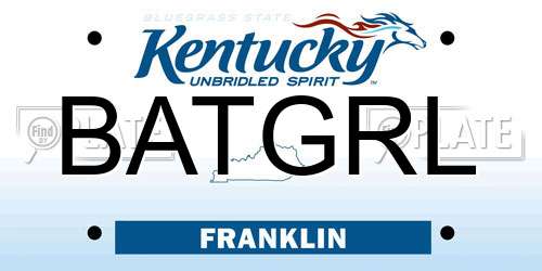 BATGRL Kentucky License Plate