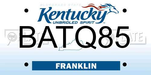 BATQ85 Kentucky License Plate