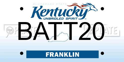 BATT20 Kentucky License Plate