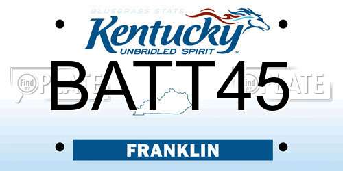 BATT45 Kentucky License Plate