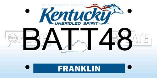 BATT48 Kentucky License Plate