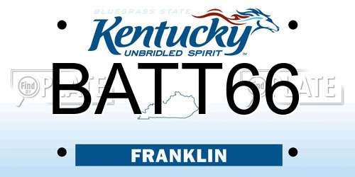 BATT66 Kentucky License Plate