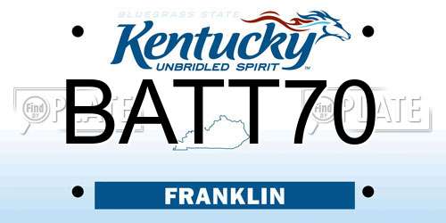 BATT70 Kentucky License Plate