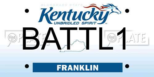BATTL1 Kentucky License Plate