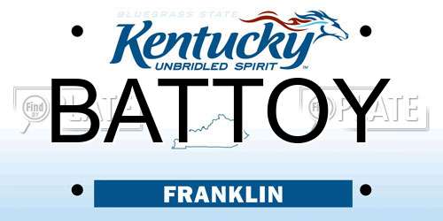 BATTOY Kentucky License Plate