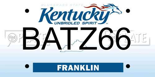 BATZ66 Kentucky License Plate