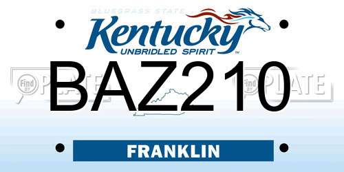 BAZ210 Kentucky License Plate
