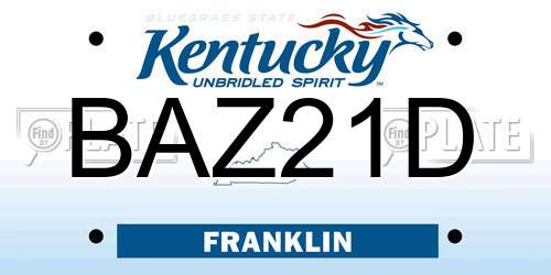 BAZ21D Kentucky License Plate