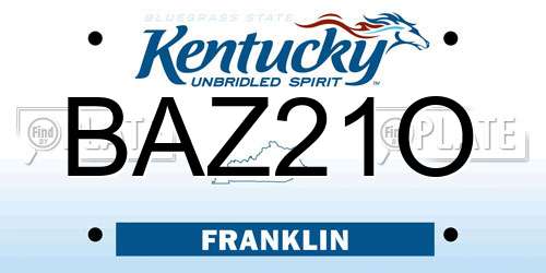 BAZ21O Kentucky License Plate
