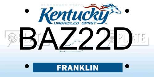 BAZ22D Kentucky License Plate