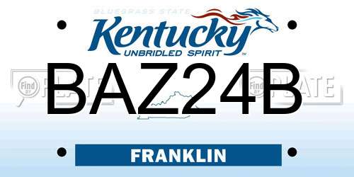 BAZ24B Kentucky License Plate