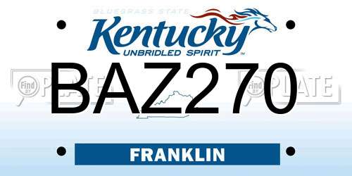 BAZ270 Kentucky License Plate