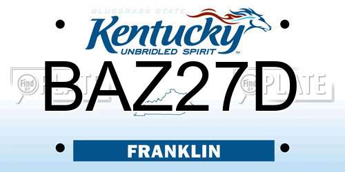 BAZ27D Kentucky License Plate