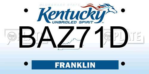 BAZ71D Kentucky License Plate