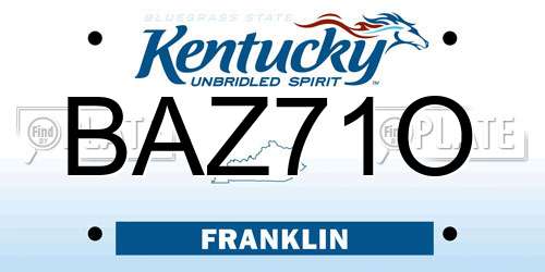 BAZ71O Kentucky License Plate