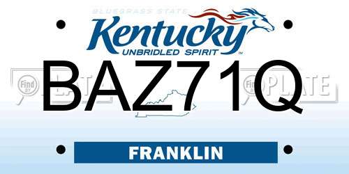 BAZ71Q Kentucky License Plate