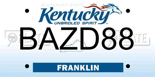 BAZD88 Kentucky License Plate