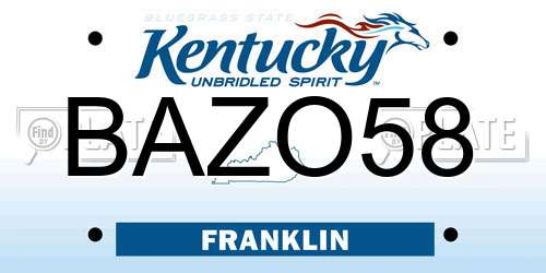 BAZO58 Kentucky License Plate